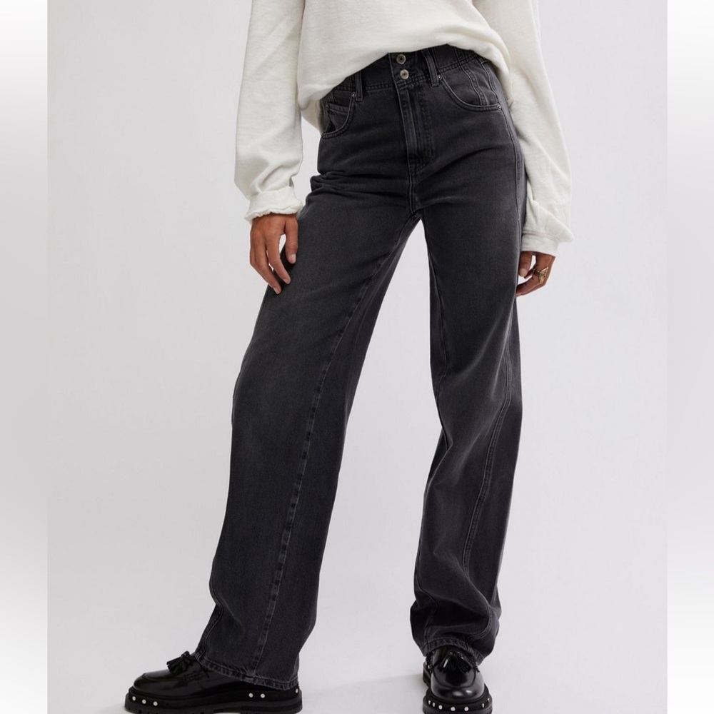 We The Free Charcoal Straight Leg Jeans